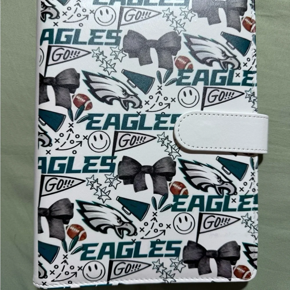 Eagles Themed White and Black Binder